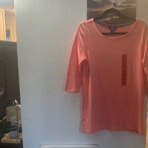 Lands' End Coral Long Sleeve Tee